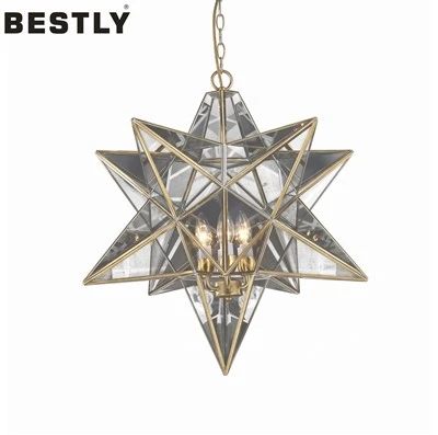 Závěsná lampa Brilliant Star z čirého skla